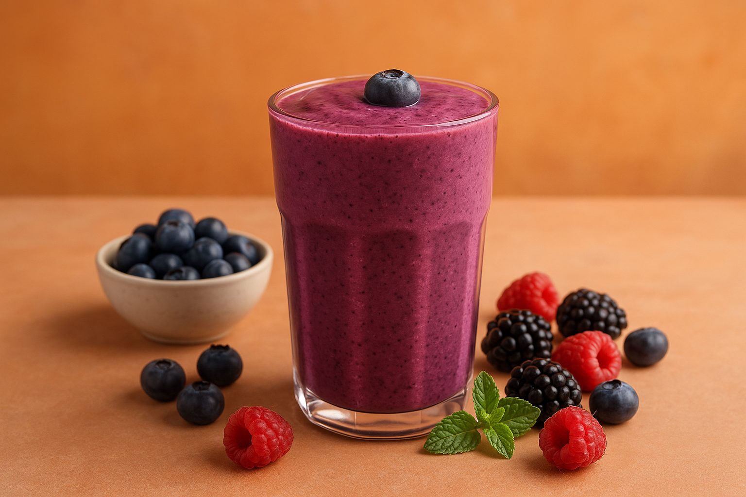 Colorful Antioxidant Berry Smoothie in a vibrant setting.